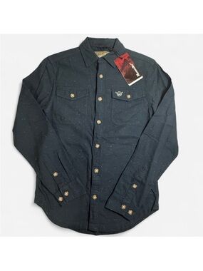 Moosejaw Men's Dark Blue Casual Button Down Flannel Shirt